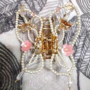 Chinese Traditional Golden Pearl Hair Claw